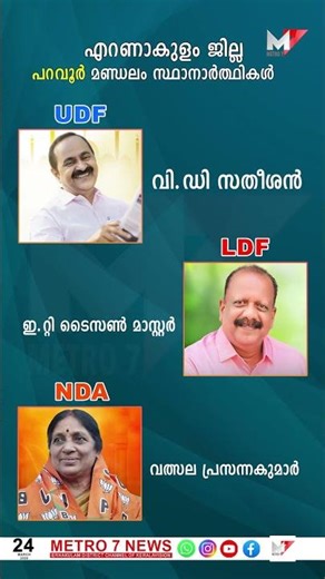 എറണാകുളം ജില്ല പറവൂർ മണ്ഡലം സ്ഥാനാർത്ഥികൾ #election2026