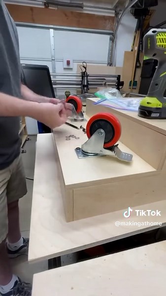 Installing Locking Caster Wheels for CNC Storage Bins