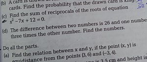 cards. Find the probability that the drawn card is (c) Find the... | Filo