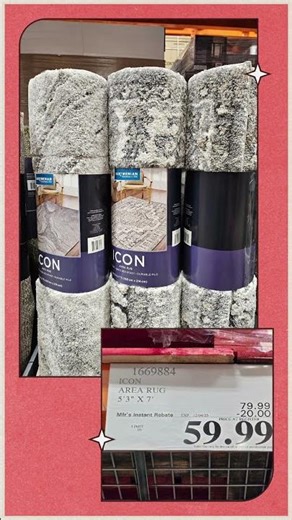 Icon Area Rug 5'3" x 7' is on sale at Costco for $59.99 after $20 off. Sale ends on Dec 04 2025