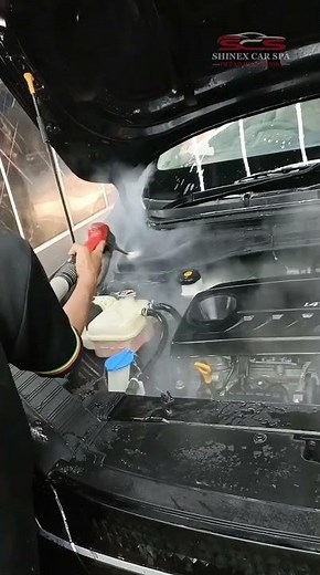 Engine cleaning with Steam wash.