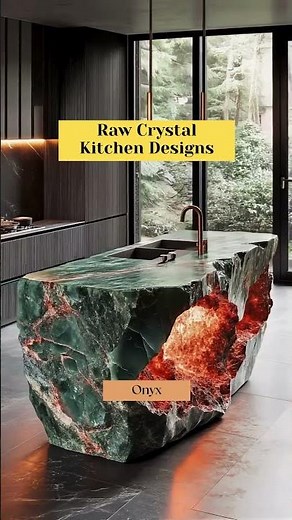 Raw Crystal Kitchen Islands & Designs | Luxurious Natural Stone Countertops & Geodes