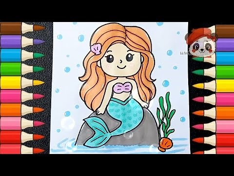 Teaching how to draw and color cartoons based on Thai literature, the mermaid in Phra Aphai Mani.