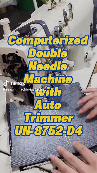 Computerized double needle lockstitch machine with auto trimmer and needle bar split, model UN-8752-D4. Industrial sewing machine direct factory from China. For more info, pls ☎️WhatsApp: 86 15957606069 📮Email: info@unicosew.com #sewingmachine #MadeInChina #manufacturer #factory #foryou