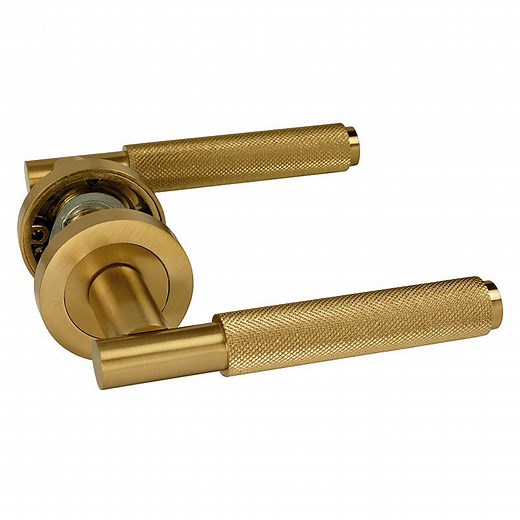 Z720 Knurled Lever Rose Door Handles | Straight Lever | HandleStore