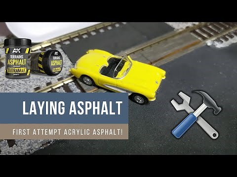 Laying Diorama Asphalt using AK Terrains Acrylic Asphalt HO/OO Scale