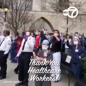 36K views · 1.6K reactions | A parade of NYPD vehicles turned on their sirens Friday to salute all the medical workers at New York-Presbyterian Hospital who are risking their lives during the COVID-19 pandemic. We are grateful for your sacrifice! https://7ny.tv/2X9obRG | ABC7NY | Facebook