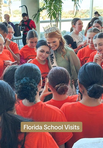 Today, Miss America 2026 Cassie Donegan had the honor of sharing a powerful message with students across Florida: that empowerment begins within and when you believe in yourself, anything is possible. ✨ #MissAmerica #ThereSheIs