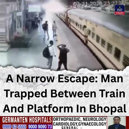 A Narrow Escape: Man Trapped Between Train And Platform In Bhopal