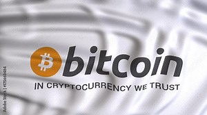 bitcoin in crypto currency we trust text animation. Digital cryptocurrency illustration concept