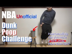 [ NBA Unofficial ] Dunk Poop Challenge / Let's dunk poop into a trash can!