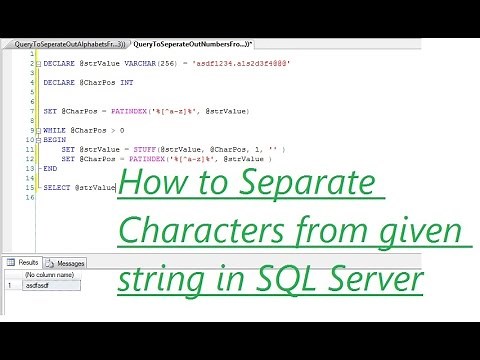 How To Seperate Characters From a String in SQL Server