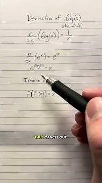 Why is the derivative of log(x)=1/x?