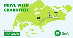 Driving to work? Let GrabHitch pay for your petrol! Get $20 when you sign up with referral code: HITCHBEDOK | Grab