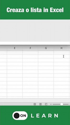 Creaza o lista în Excel
