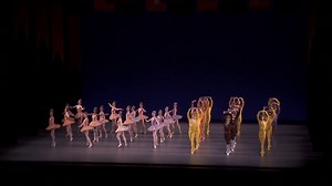 Jerome Robbins' Fanfare is a bustling spectacle that utilizes a large cast of 22 dancers to embody the very orchestra instruments scoring the ballet. At the MAY 11 performance this season, an astonishing 20 company members made their debuts in featured roles along with 13 members of the corps, with just two roles featuring seasoned cast members: Soloist Sean Suozzi as Percussion and guest artist David Aaron Baker as Majordomo. See just how grandiose it is in this flash footage clip featuring the