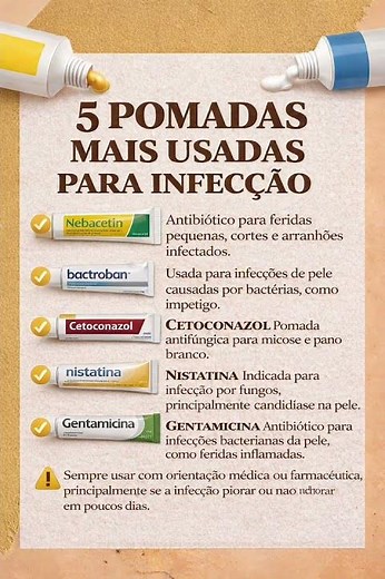 5 POMADAS MAS USADAS PRO TRATO DE INFECÇÃO.#shorts