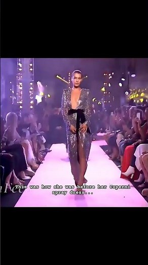 This was how she was before her Coperni spray dress #bellahadid for #coperni #alexandrevauthier