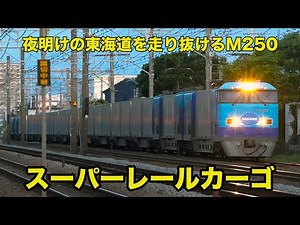 【スーパーレールカーゴM250系】最高速度130kmで夜明の東海道を走り抜ける 東海道貨物線