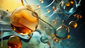 A microscopic view of extracellular fluid reveals multiple components cells small particles and a viscous turbulent liquid. Close inspection reveals a three dimensional Stock Video