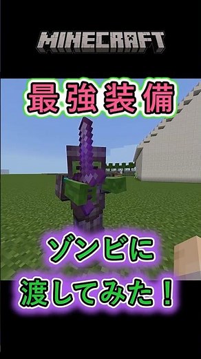 【マイクラ】最強Mob爆誕？！ゾンビにフルエンチャ装備を渡してみた結果…。#shorts #マインクラフト #minecraft #switch #豆知識 #ずんだもん #最強装備