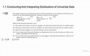 AP统计真题解析第一章Exploring Data 1.1单变量数据分布解析