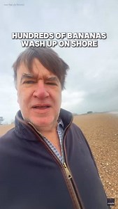 Bananas washed ashore on Aldwick Beach after 16 shipping containers fell from a cargo ship, according to HM Coastguard. Eight containers were carrying bananas, with others holding plantains and avocados. Footage from the scene showed bananas scattered across the shoreline, while authorities cordoned off additional containers that washed up further along the coast in Selsey. West Sussex Fire and Rescue Service has advised the public to avoid approaching the debris. #breakingnews #uknews #beach #w