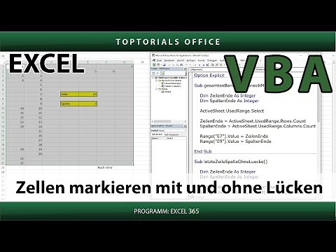 Gefüllte Zellen markieren mit und ohne Lücken in Excel VBA