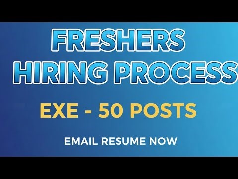 Freshers Hiring Process Exe 50 Post Email Resume now#viralvideo 