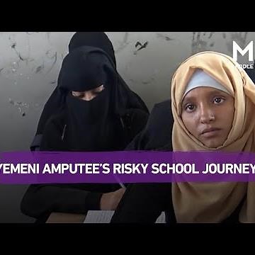 A Yemeni amputee girl’s risky journey to school