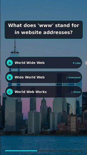 What does 'www' stand for in website addresses?