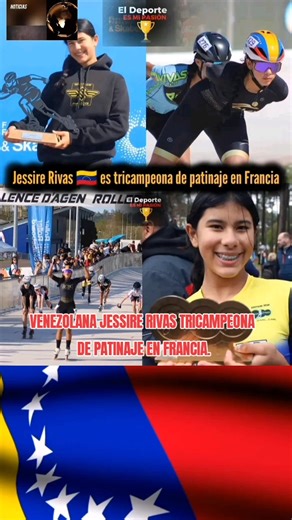 #jessirerivas #PATINAJE #FRANCIA #VENEZOLANA #ntcvzla VENEZOLANA ES TRICAMPEONA EN PATINAJE 🇻🇪🛼 La patinadora barinesa Jessiré Rivas , de 13 años, conocida como “Jessi-Flash”, se triplecoronó por tercer año corrido en el legendario Trofeo Tres Pistas de patinaje sobre pista que se celebró en Pibrac, Valnecia d’Agen y Gujan Mestras, Francia, y lo hizo con una actuación realmente espectacular, al coleccionar 6 medallas, 5 de oro y 1 de plata. Rivas, se convirtió así en triplecampeona consecutiv