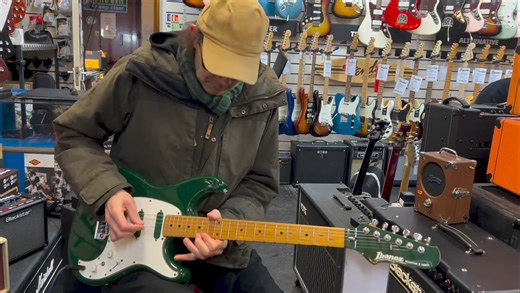 The amazing Paul Gilbert trying out an 80s Ibanez at a music store undercover! 🙂 | Darrell Craig Harris Bass