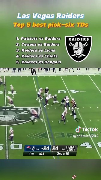 Las Vegas Raiders Top 5 Best Pick-Six Touchdowns
