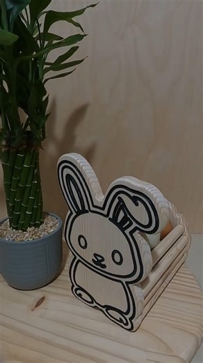 Easter Bunny Basket. Free CNC file upon request#woodworking #diy #easterprojects #easterbunny #cnc