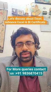 Excel, Advance Excel & BI Certificate Explained for Career Growth #Excel #BICourse #Skills