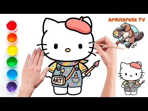 How to Draw Artist Hello Kitty | Easy Drawing for Kids