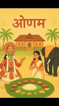 Why and How onam is celebrated hindi animation. #onam #kerala #food #viral #shorts