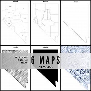 Printable Nevada Maps / State Outline and Labeled Geography Sheets / Letter‑size Educational Printables for Teachers and Students - Etsy Canada