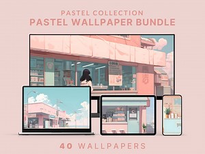 Studio Ghibli Inspired Desktop Wallpaper Pastel Aesthetic Pink Wallpaper Anime Wallpaper Pastel Wallpaper Ultrawide Anime Phone Wallpaper - Etsy