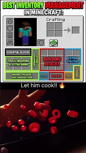 Perfect minecraft inventory management 🔥