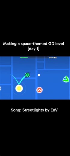 Making a space-themed GD level [Day 1] #geometrydash #gd
