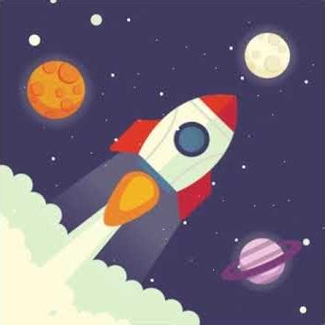 Space rocket icon animation