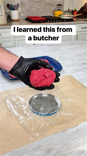 Easy tip I use to shape and temporarily store meat in the fridge #meat #butcher #groundbeef #kitchentips | Liz & Jeff