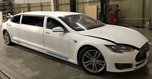 A Tesla Model S stretch limousine goes up for auction [Update: might be a scam]