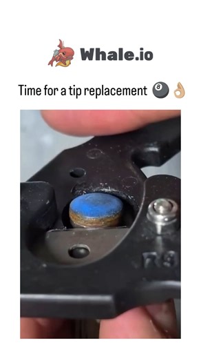 TrendTok Hub on Instagram: "This 36-second video tutorial shows a craftsman using pliers to remove a worn blue leather tip from a pool cue's ferrule, applying tape for fit, installing a new tip, trimming excess with a knife, and sanding for a smooth dome shape to enhance spin control. Shared by @HowThingsWork_ , an account specializing in viral DIY and tech explainers, the post amassed 2.8 million views and 7,800 likes on launch day, reflecting strong interest in accessible billiards upkeep amid