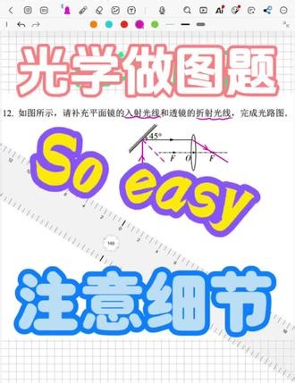 光学做图题，注意细节，该用虚线要用虚线，该 标垂直符号要标垂直符号，而且箭头方向不要画反了！#初三#九年级#物理#光学