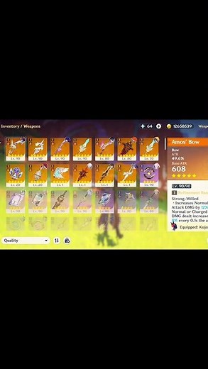 an F2P gamer’s inventory/collection in genshin impact || #genshinimpact #hoyovers #pcgames #shorts