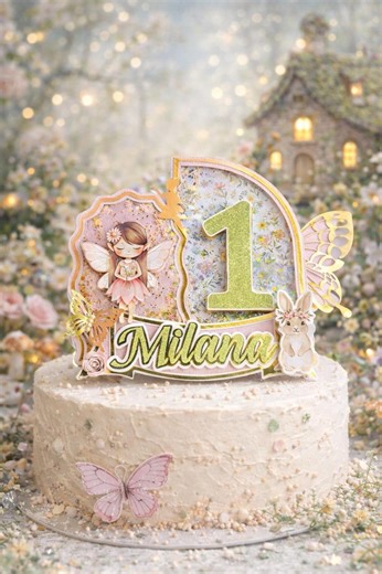 Personalized Fairy First Birthday Cake Topper, Butterfly Garden Party Decor - Etsy