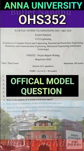 Project Report Writing Model Official Question Paper #shorts #ohs352 #projectreportwriting #project